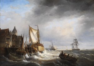 Portinngang når havet er stormfullt.